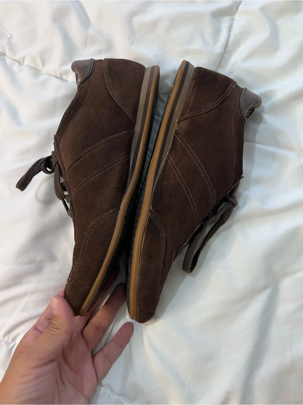 Cole Haan Dark Brown Suede Lace Up Sneakers size 6.5